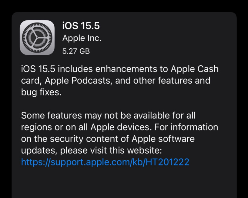 东郊镇苹果手机维修分享iOS 15.5 RC版更新内容及升级方法 