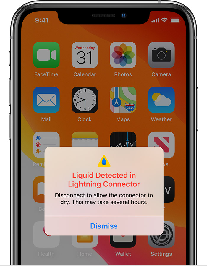 东郊镇苹果手机维修分享iPhone 12 在充电时出现 “闪电接口检测到液体”的提示怎么办 